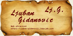 Ljuban Gidanović vizit kartica
